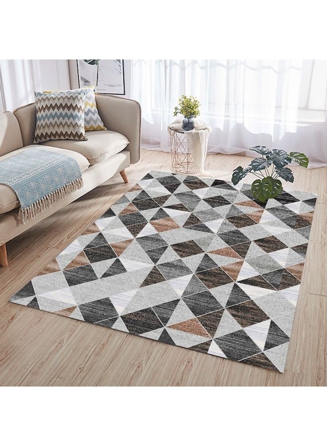 Printed Living Room Floor Rug Grey/Brown/Black 120x160cm  - Image 3