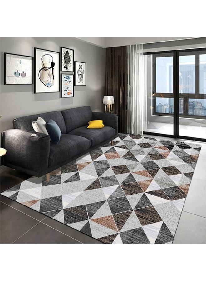 Printed Living Room Floor Rug Grey/Brown/Black 120x160cm  - Image 5