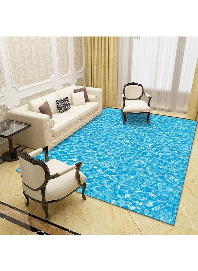 سجادة مقاومة للاهتراء بطبعة ثلاثية الأبعاد أزرق 80x120سم - Image 5
