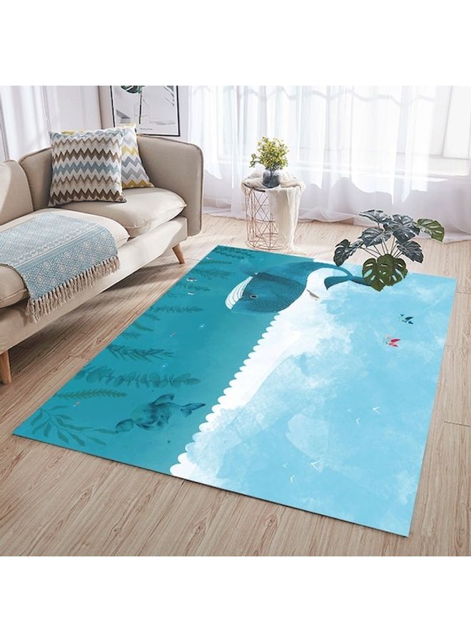 Cartoon Fish Printed Carpet Blue 80x180cm - Image 1