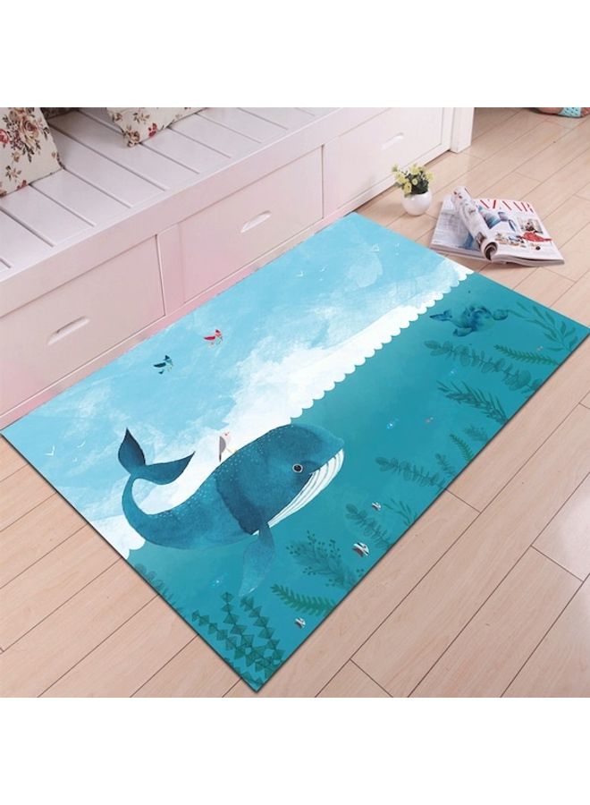 Cartoon Fish Printed Carpet Blue 80x180cm - Image 2