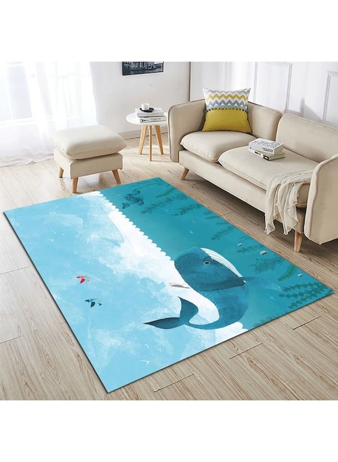 Cartoon Fish Printed Carpet Blue 80x180cm - Image 3