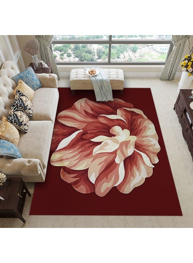 سجادة بطبعة زهور أحمر/بيج/أصفر 40x60سم - Image 1