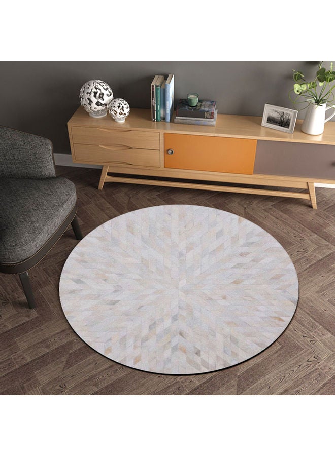 Geometric Pattern Printed Mat White 80cm - Image 1