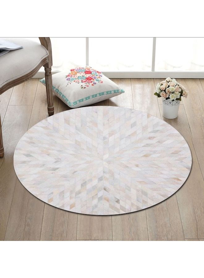 Geometric Pattern Printed Mat White 80cm - Image 3