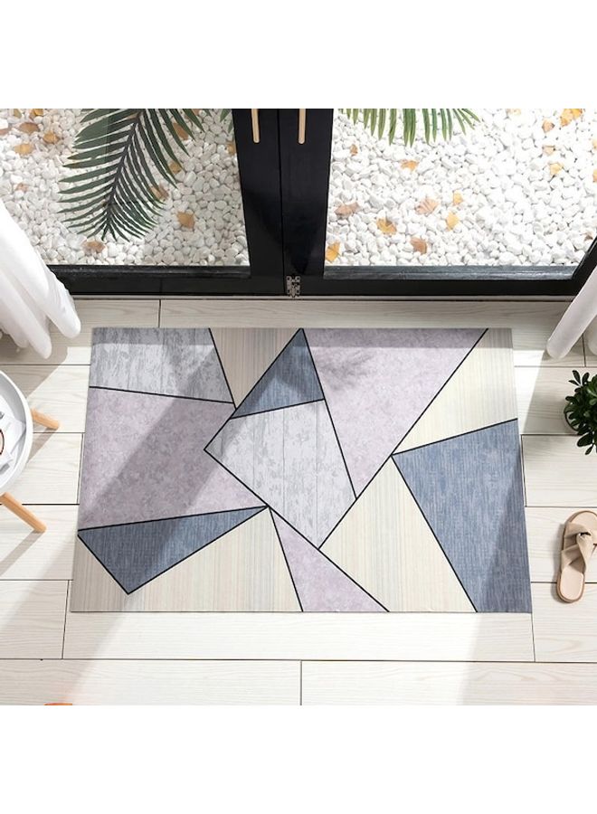 Geometric Pattern Anti-Slip Door Mat Grey/Beige 40x60cm  - Image 2