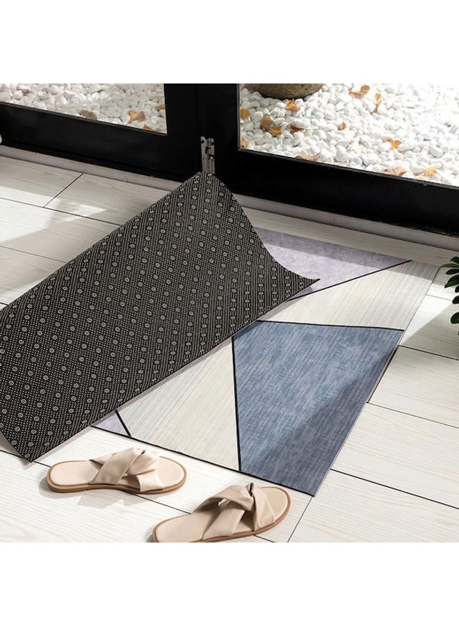 Geometric Pattern Anti-Slip Door Mat Grey/Beige 40x60cm  - Image 3