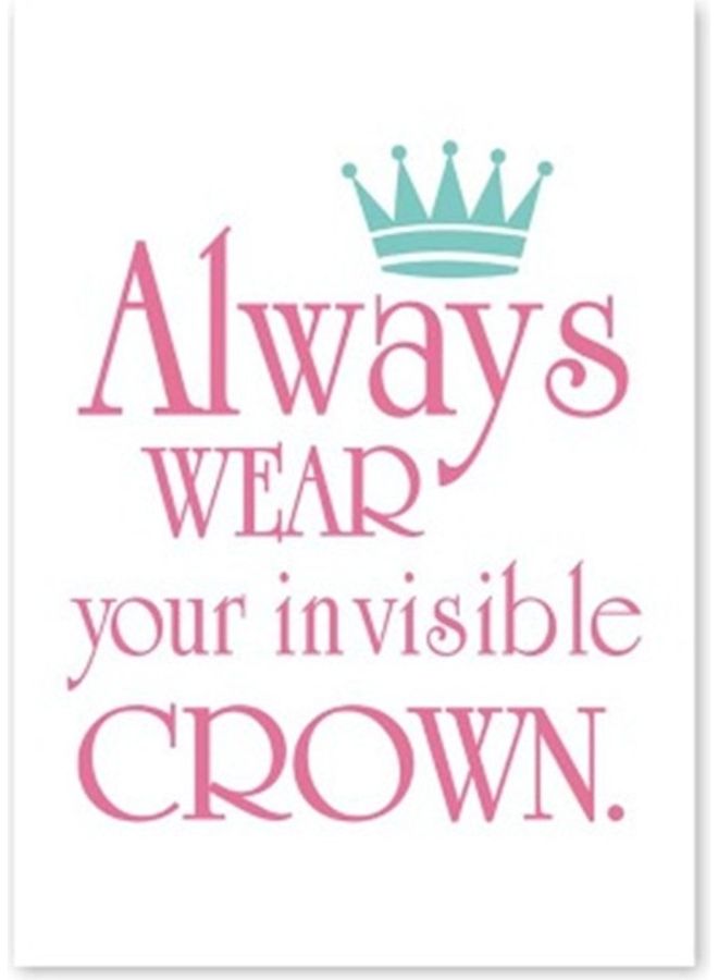 Quote Themed Wall Sticker White/Pink/Green 60x90cm