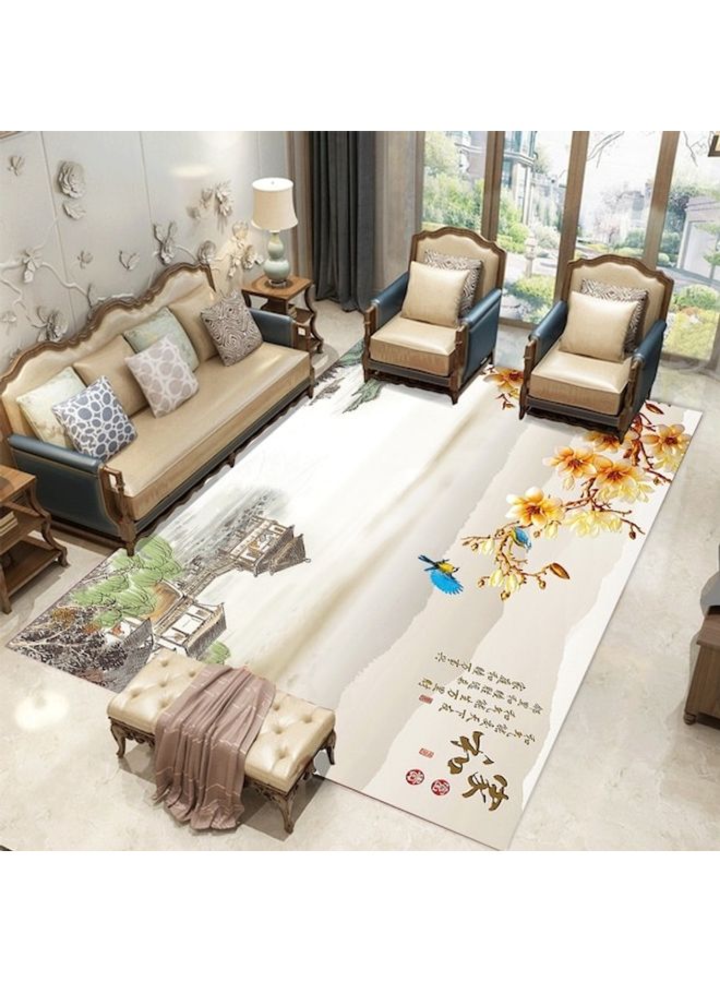 Chinese Style Landscape Print Non-Slip Floor Mat Multicolour 80x180cm - Image 1