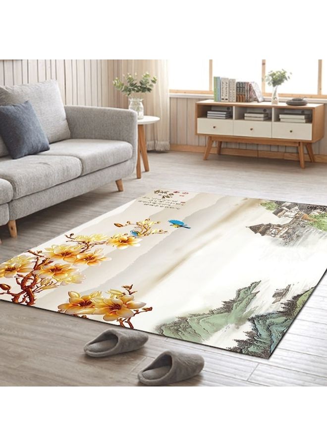 Chinese Style Landscape Print Non-Slip Floor Mat Multicolour 80x180cm - Image 2
