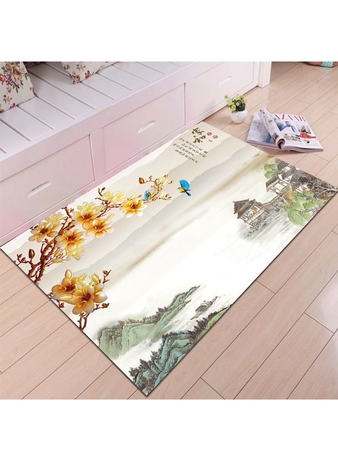 Chinese Style Landscape Print Non-Slip Floor Mat Multicolour 80x180cm - Image 3