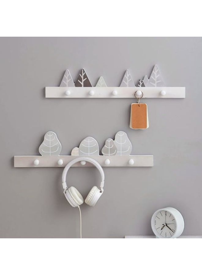 1-Piece Pastoral Style Home Decorative Coat Wood Wall Hook White/Grey 60x90cm - Image 2