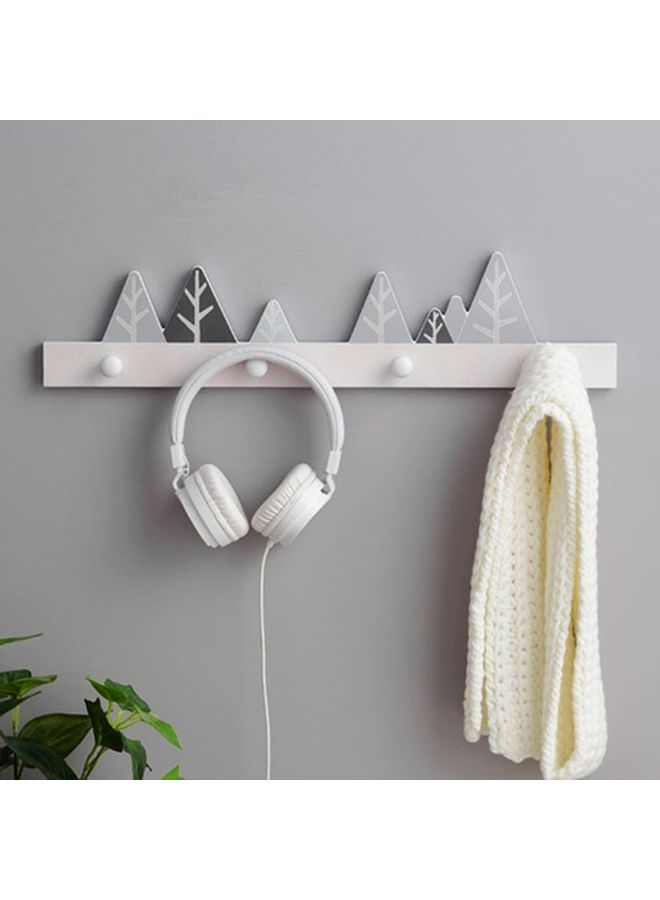 1-Piece Pastoral Style Home Decorative Coat Wood Wall Hook White/Grey 60x90cm - Image 1