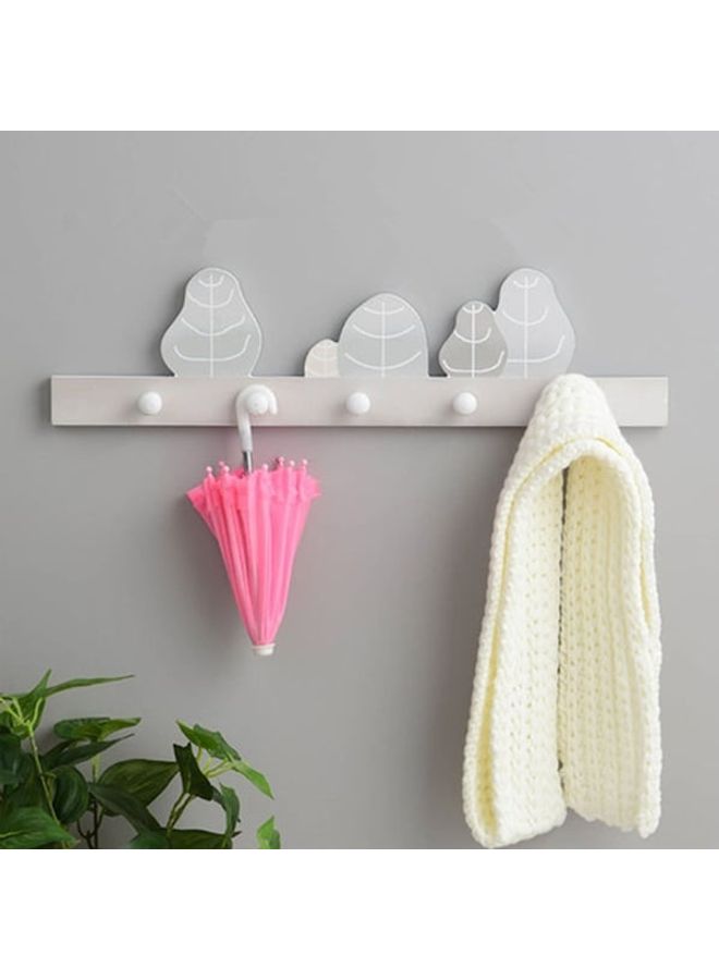 1-Piece Pastoral Style Home Decorative Coat Wood Wall Hook White/Grey 60x90cm - Image 3