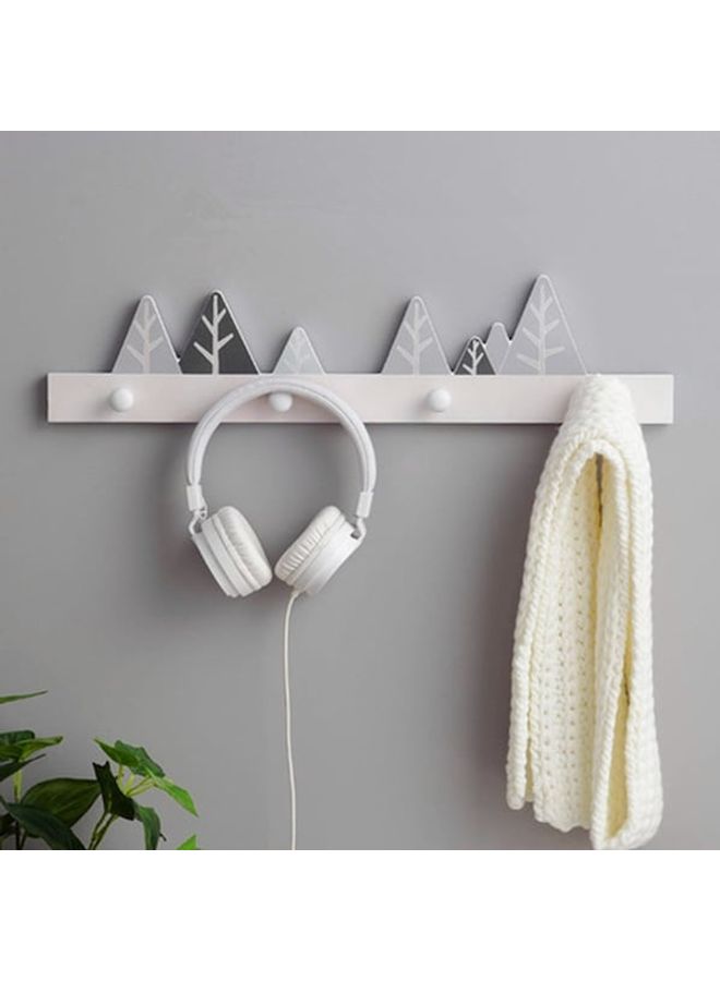 1-Piece Pastoral Style Home Decorative Coat Wood Wall Hook White/Grey 60x90cm - Image 4