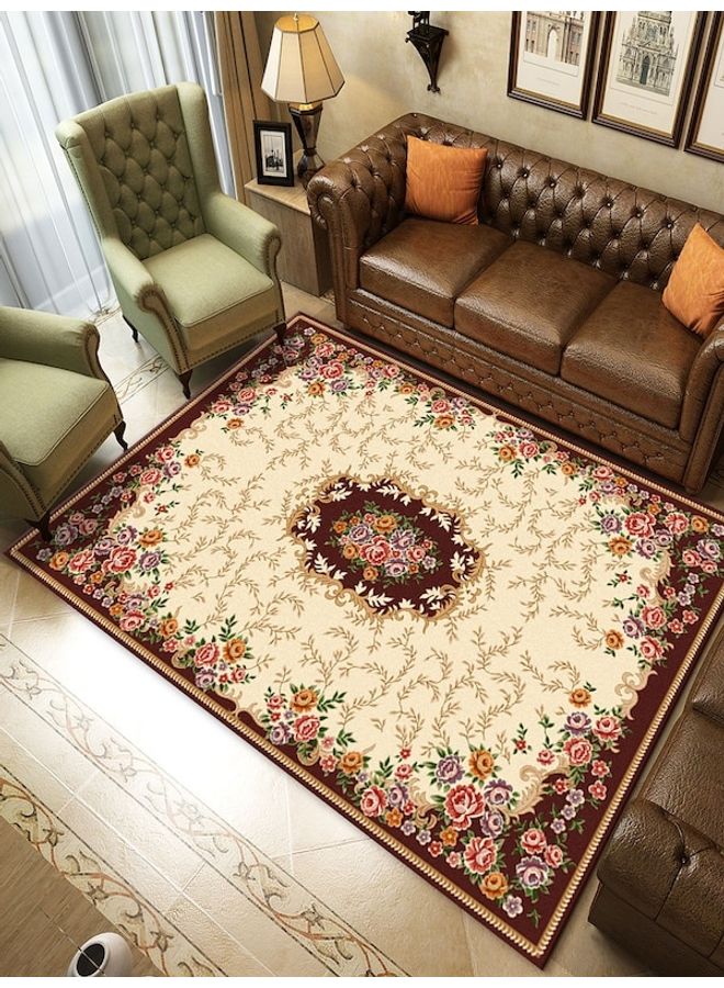 Floral Printed Floor Mat Yellow/Brown/Red 40x60cm - Image 3