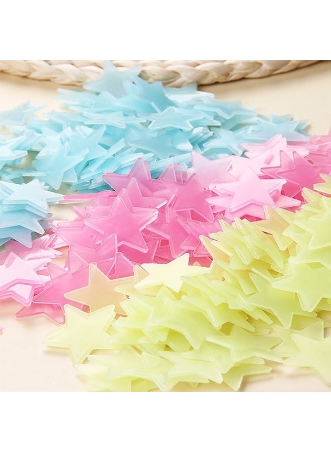 50-Piece 3D Luminous Stars Glow In Dark Wall Stickers Set Multicolour 60x90cm - Image 5