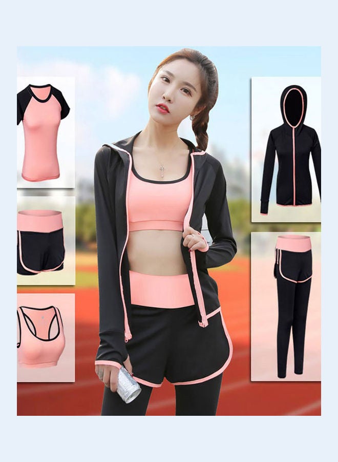 5 Piece Women Bra T Shirt Coat Shorts Pants Grey  - Image 4