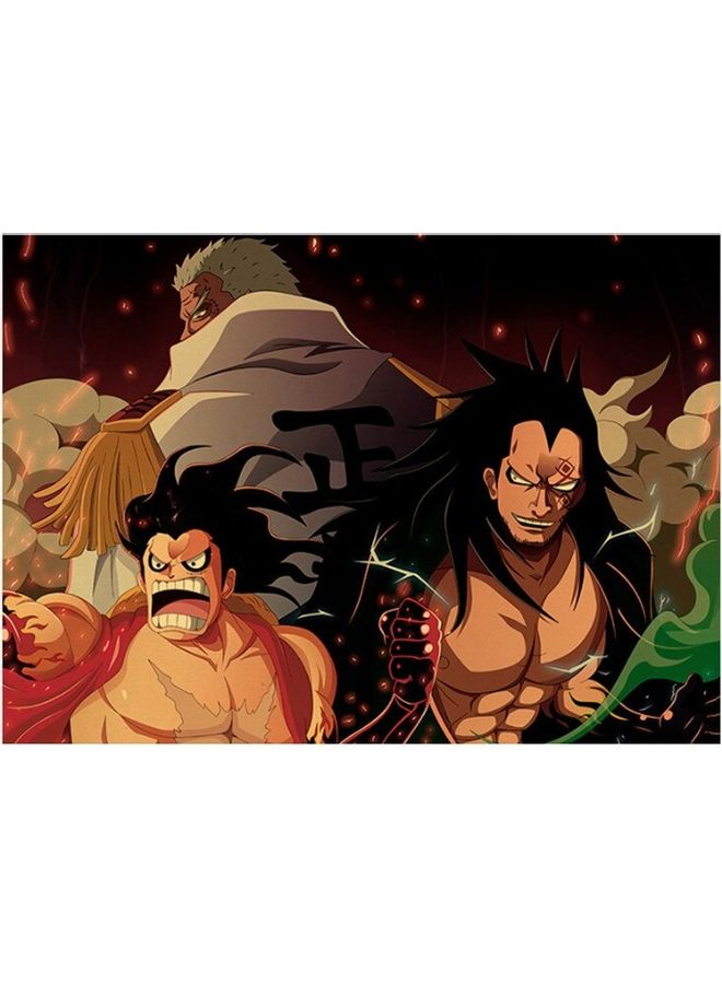 1-Piece Character Retro Kraft Paper Poster Multicolour 60 x 90cm