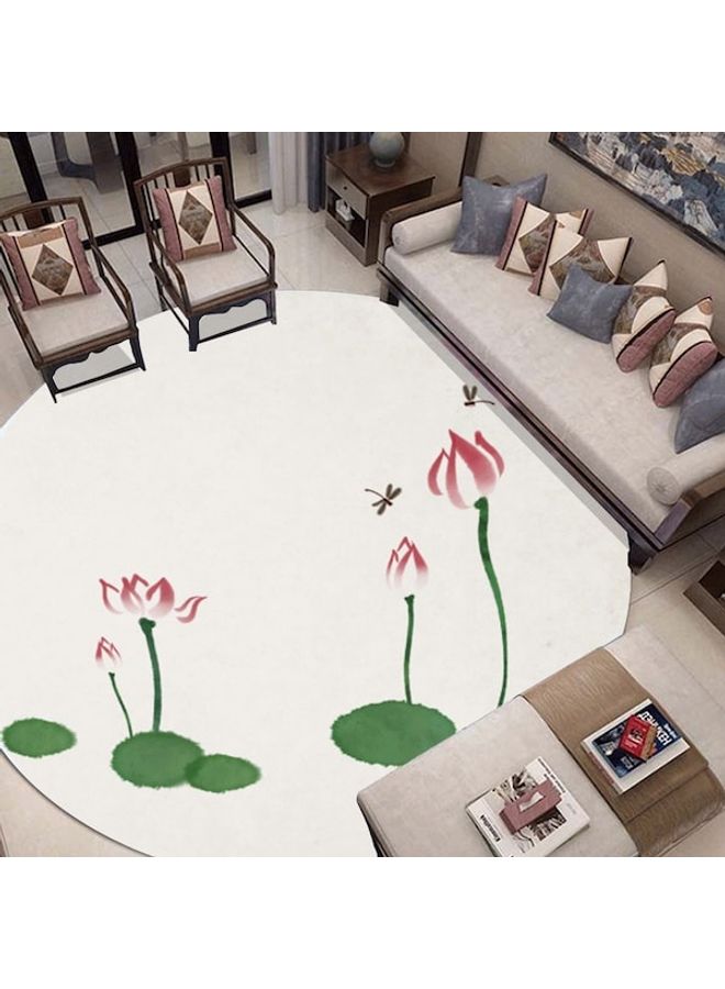 Lotus Printed Mat White/Green/Pink 40cm  - Image 2