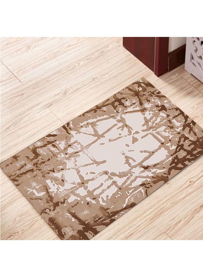 Modern Abstract Patterned Anti-Skidding Floor Rug White/Brown 50x80cm  - Image 4