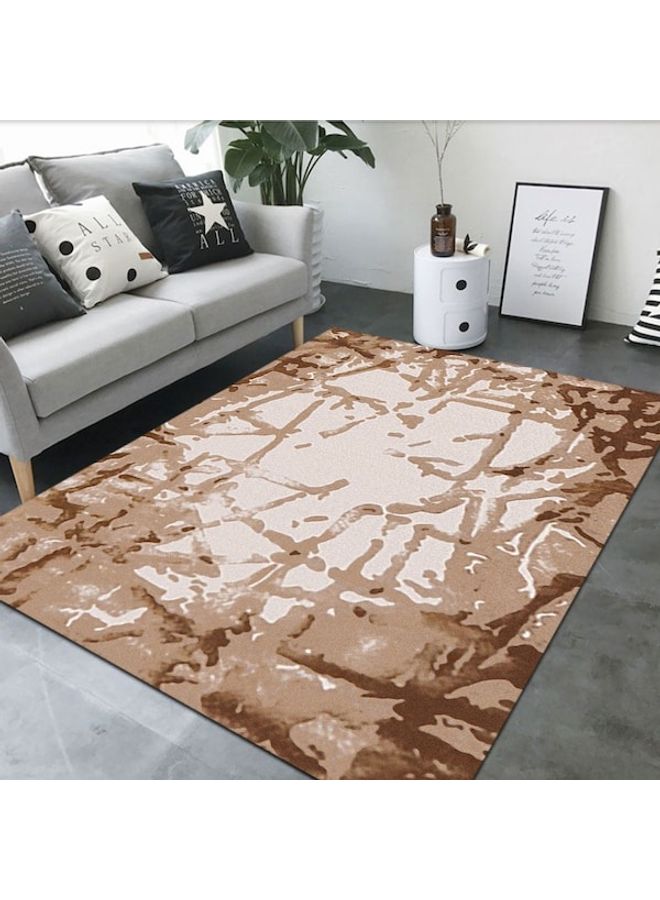 Modern Abstract Patterned Anti-Skidding Floor Rug White/Brown 50x80cm  - Image 5
