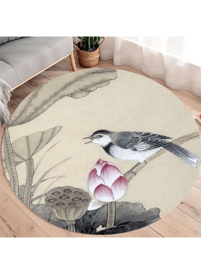 Lotus And Bird Printed Floor Mat Multicolour 60cm  - Image 2