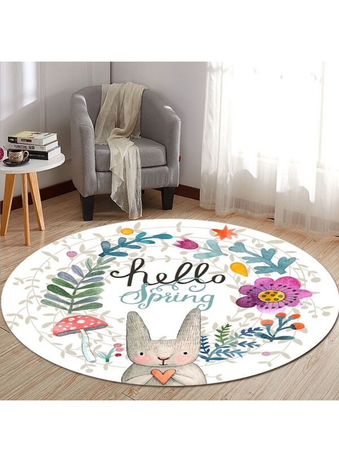 Printed Round Floor Mat Multicolour 60cm - Image 4