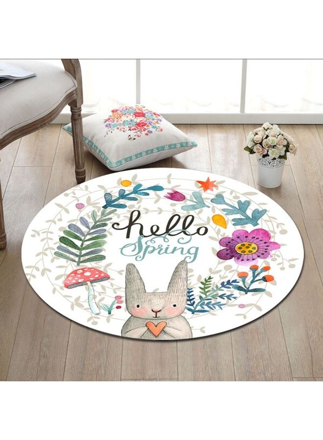 Printed Round Floor Mat Multicolour 60cm - Image 5