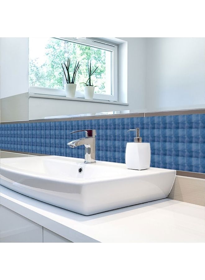 18-Piece Decorative Tile Wall Sticker Set Blue 60x  90cm  - Image 2