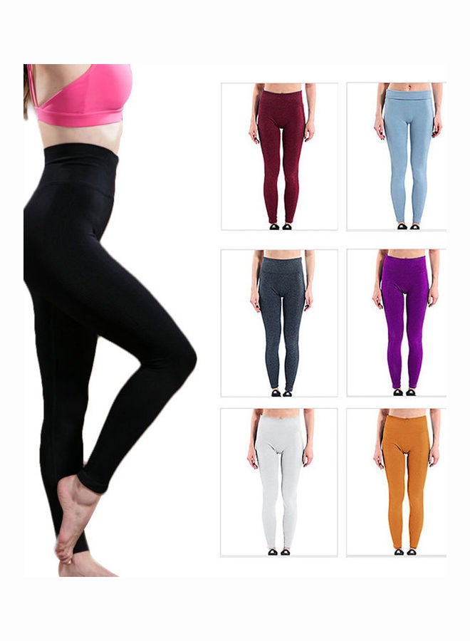 Women Tummy Control Hip Lifting Leggings Purple - Image 2