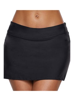 Women High Waist Fake Swimming Trunks Bathing Suit Black