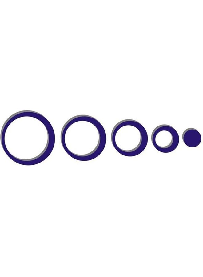 5-Piece Circle Of Bubbles Shape Wall Sticker Set Blue 