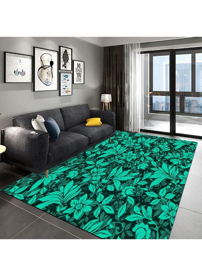 Floral Pattern Modern Style Anti-Skidding Simple Carpet Green 120 x 160cm