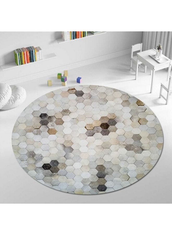 بساط أرضية ناعم بتصميم أشكال هندسيّة دائري الشكل من قطعة واحدة متعدد الألوان 40x40سم - Image 4