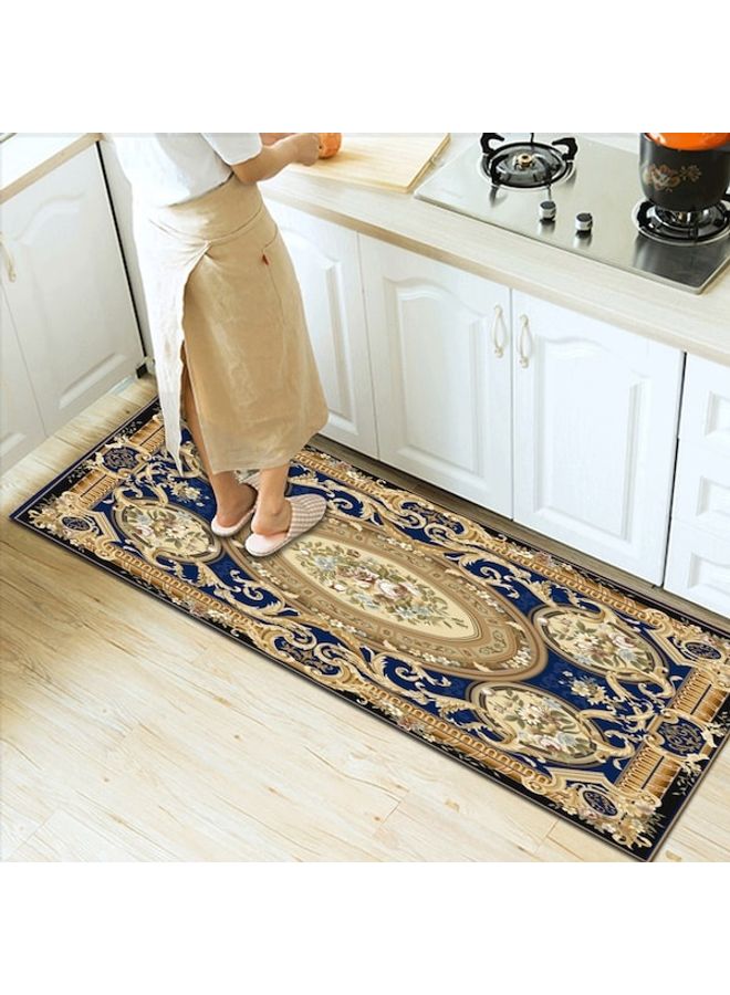 European Style Classic Anti-Slip Rectangle Floor Rug Blue/Brown 60x90cm  - Image 3