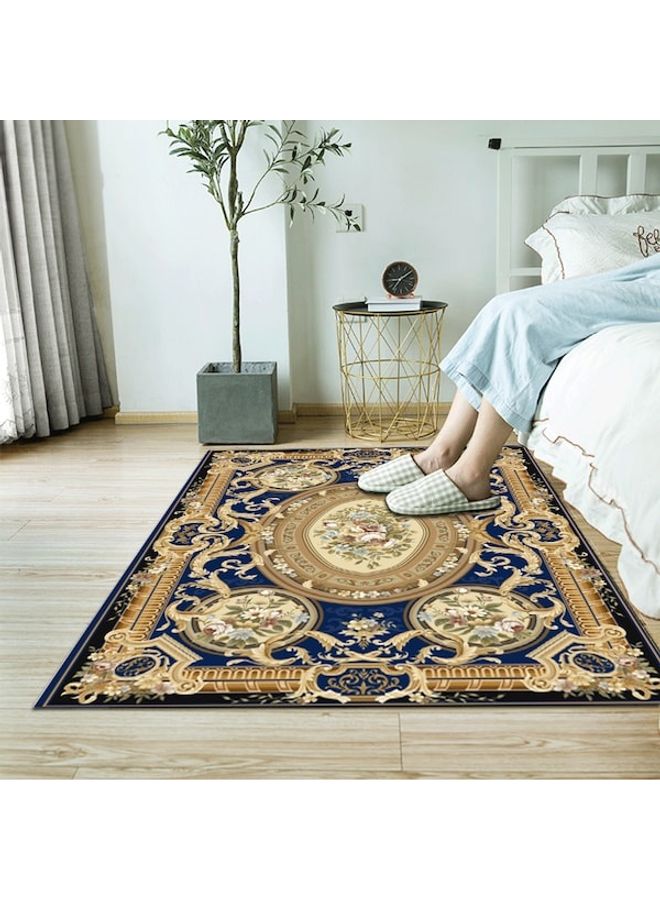 European Style Classic Anti-Slip Rectangle Floor Rug Blue/Brown 60x90cm  - Image 4