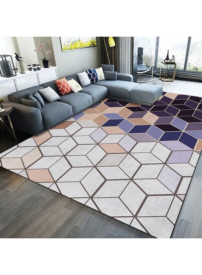 Modern Geometric Pattern Anti-Slip Cozy Bedroom Rug Multicolour 80 x 180cm