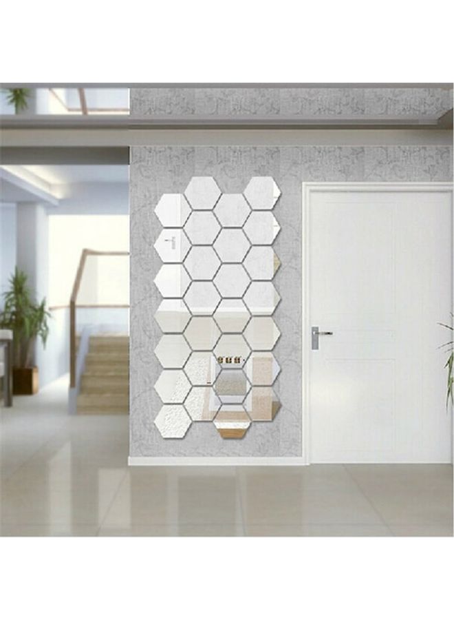 ملصقات جدارية بسيطة بتصميم سداسي مبتكر من 12 قطعة فضي 60x90سم - Image 4