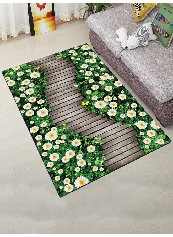 بساط بنمط جسر خشبي متعدد الألوان 80x120سم - Image 1