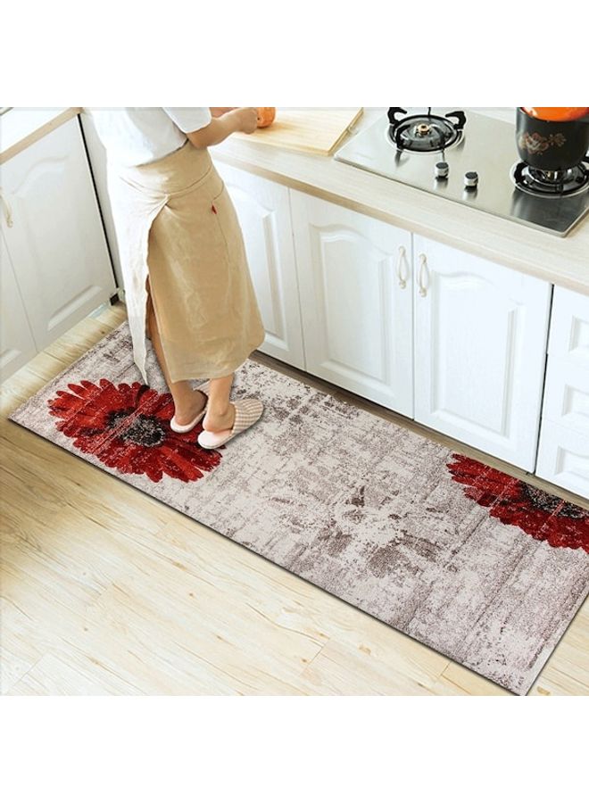 Vintage Style Floral Print Anti-Slip Fashion Carpet, Synthetic Fibre, Rectangle Multicolour 120x160cm - Image 2