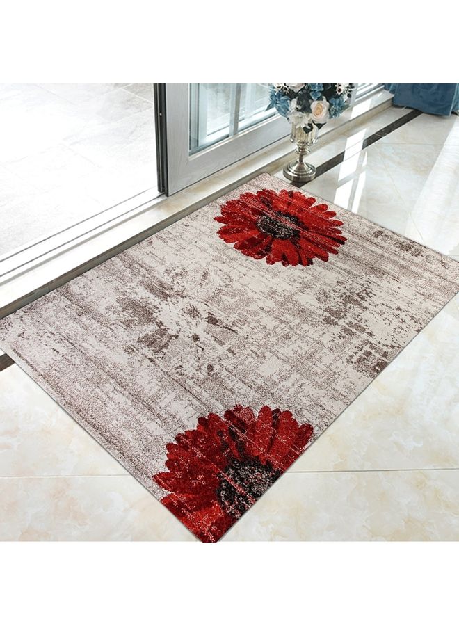 Vintage Style Floral Print Anti-Slip Fashion Carpet, Synthetic Fibre, Rectangle Multicolour 120x160cm - Image 1