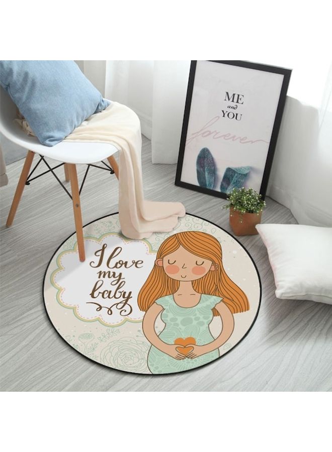 بساط مستدير الشكل بتصميم عبارة "I Love My Baby" متعدد الألوان 40سم - Image 2