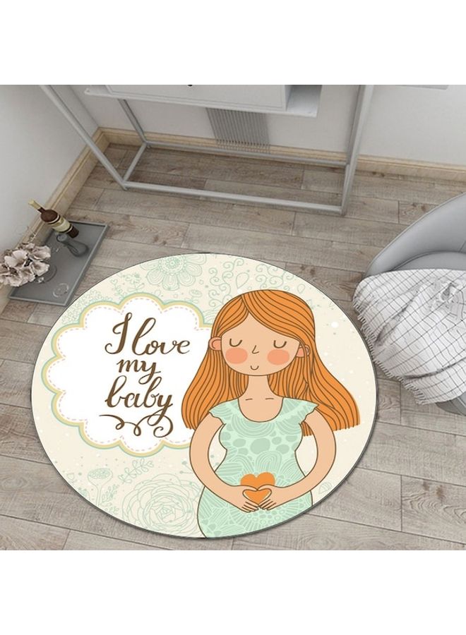 بساط مستدير الشكل بتصميم عبارة "I Love My Baby" متعدد الألوان 40سم - Image 3