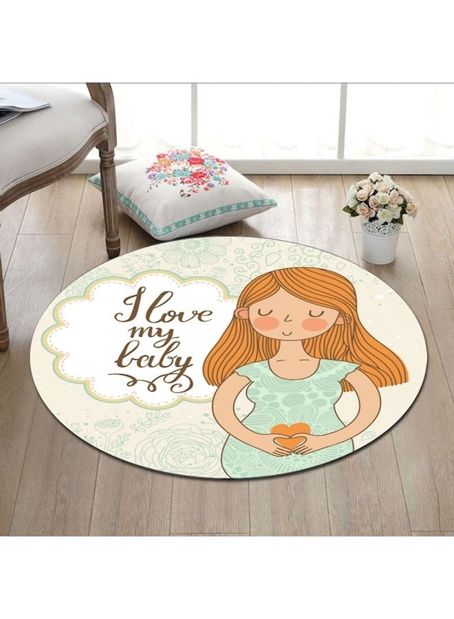 بساط مستدير الشكل بتصميم عبارة "I Love My Baby" متعدد الألوان 40سم - Image 4