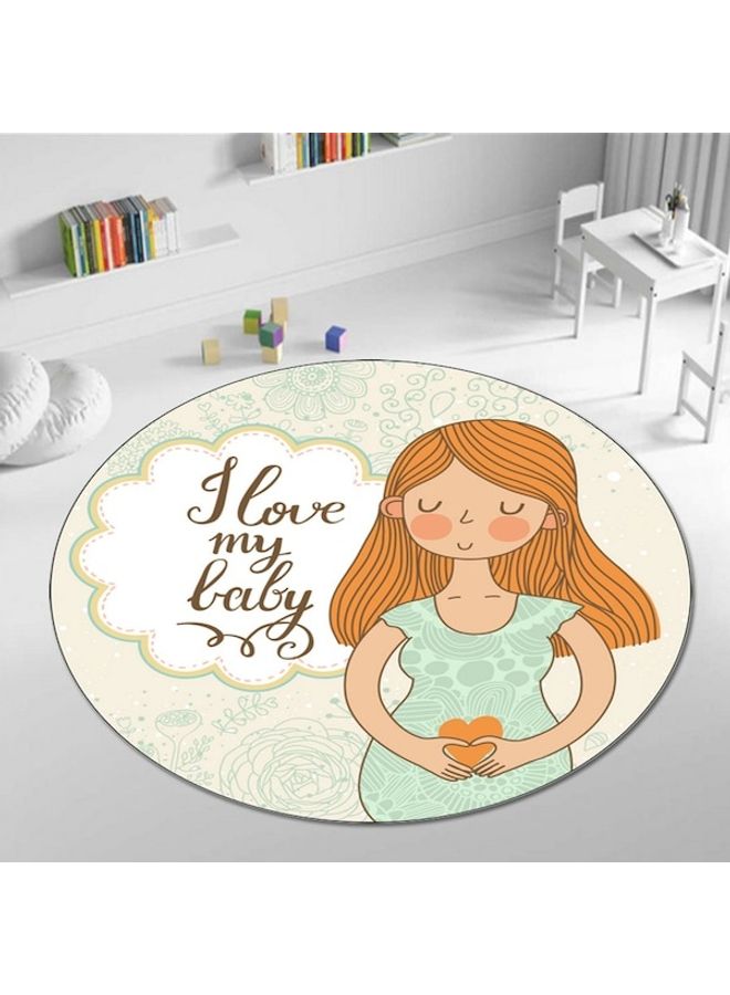 بساط مستدير الشكل بتصميم عبارة "I Love My Baby" متعدد الألوان 40سم - Image 5