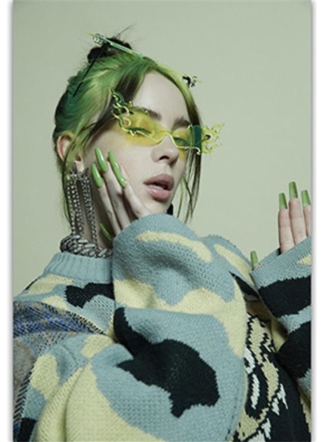 Billie Eilish Dont Smile At Me Silk Poster Decorative Wall Painting Multicolour 30x39cm