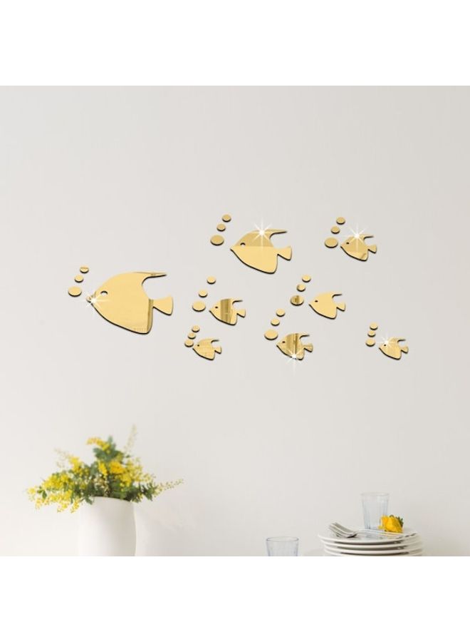 Creative Fish Design Wall Sticker Set Beige 60x  90cm 