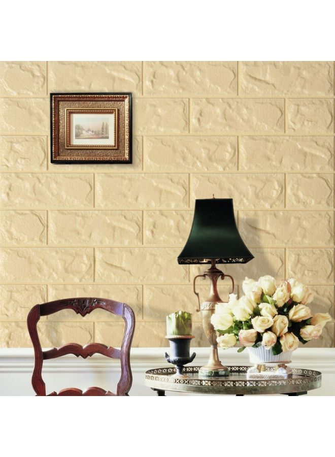 Self-Adhesive Brick Design Wall Paper Beige 60x  90cm 