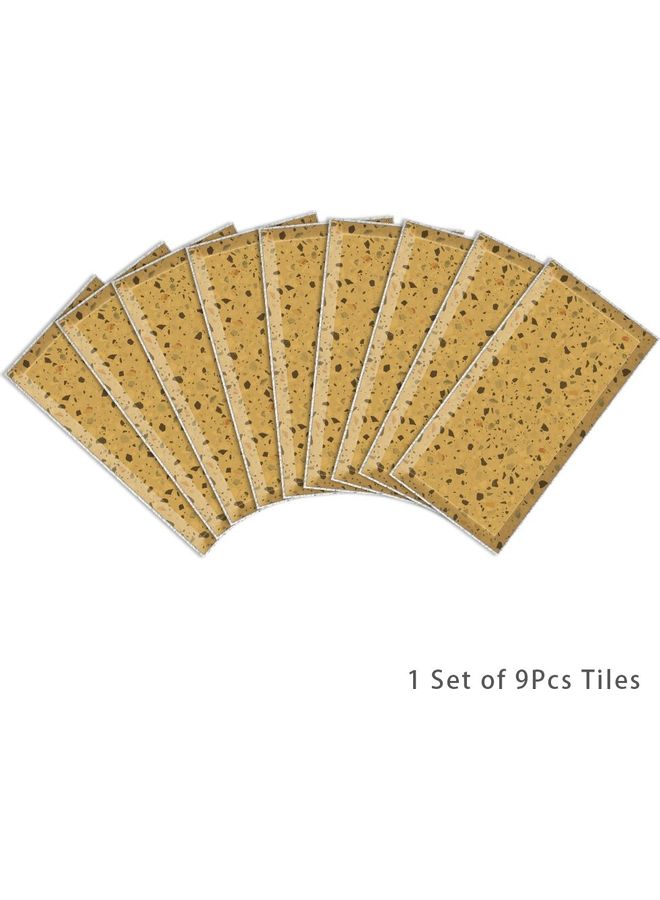9-Piece Tiles Design Wall Sticker Yellow 60x90cm 